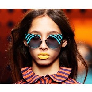 Fendi “Hypnoshine” Blue Green Cat Eye Sunglasses